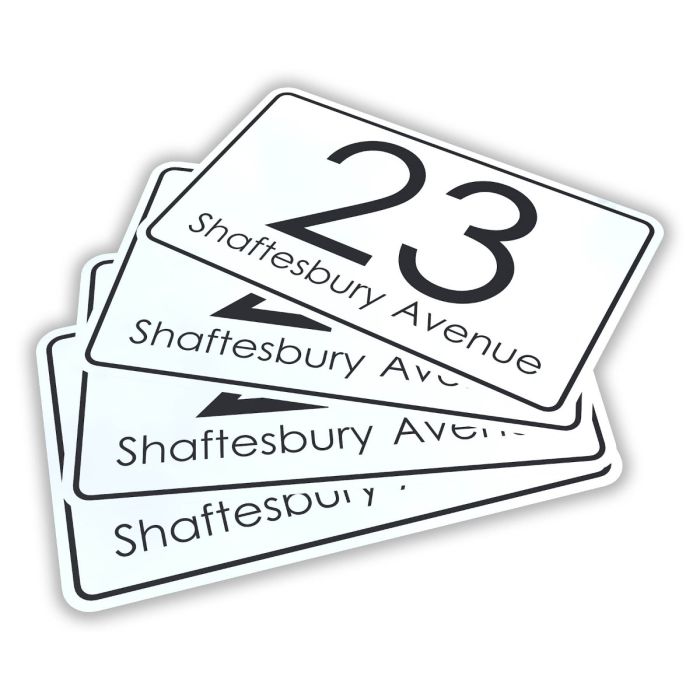 Personalised bin numbers, pack of 4, Modern