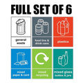 Recycling bin labels, Panels (set of 6)